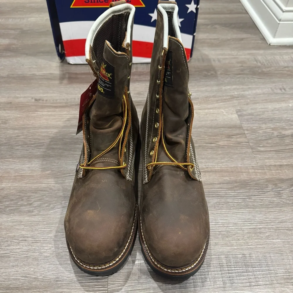 Thorogood 8” American Heritage Plain Toe Nano Toe Leather Lace Up Boots